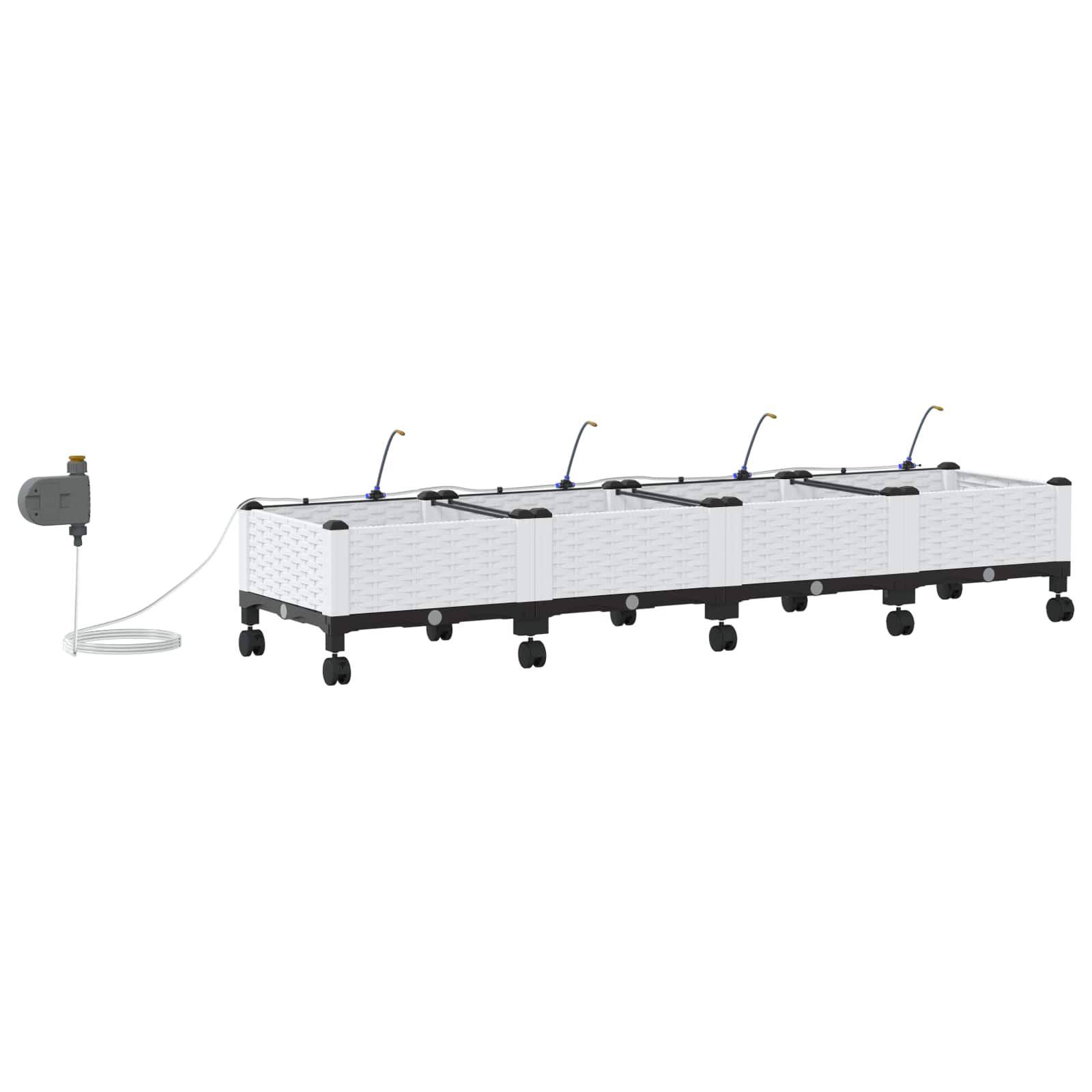 Garten-Pflanzgefäß 4 Stk. Braun 160 x 40 x 22 cm PP