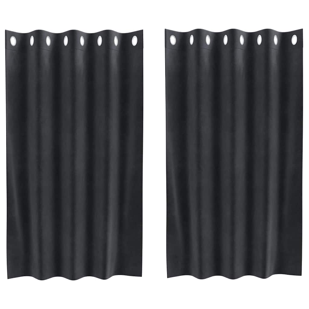 Verdunkelungsvorhänge 2 pcs Schwarz 140 x 140 cm Samt