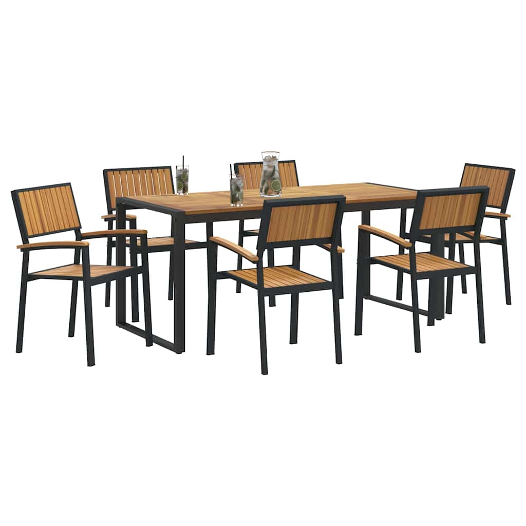 Garten Essgruppe 5 pcs Grau Massivholz Akazie