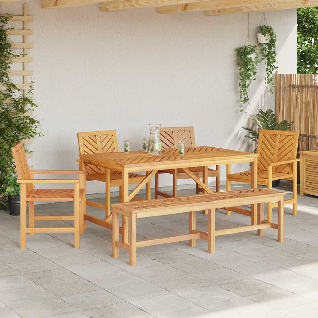 Garten Essgruppe 3 Stk. Braun Massivholz Akazie