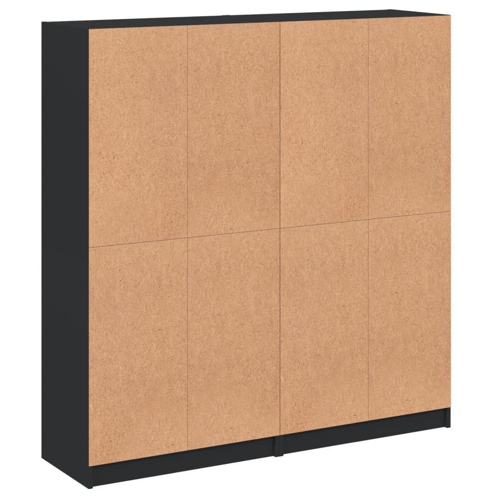 Bücherschrank mit Türen Weiß 136x37x142 cm Holzwerkstoff