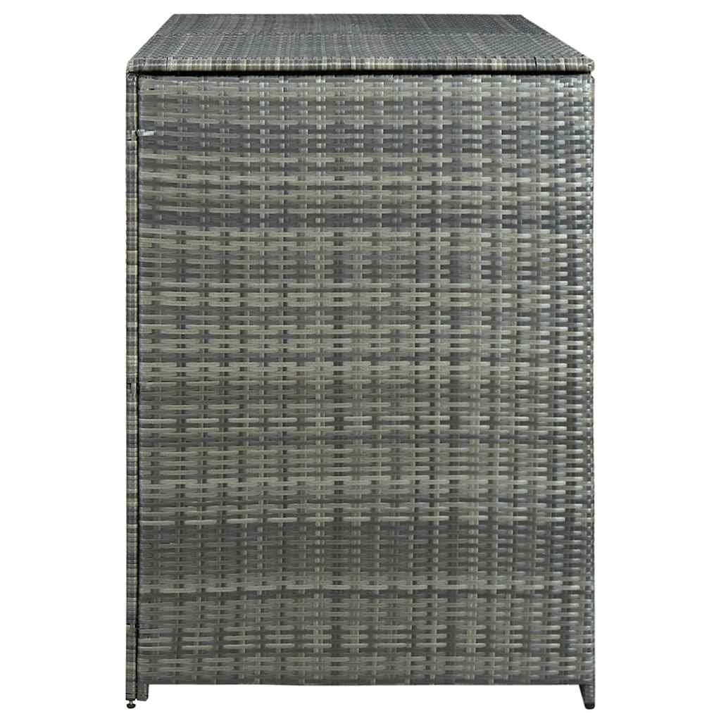 Mülltonnenbox für 2 Tonnen Poly Rattan Schwarz 148x80x111 cm