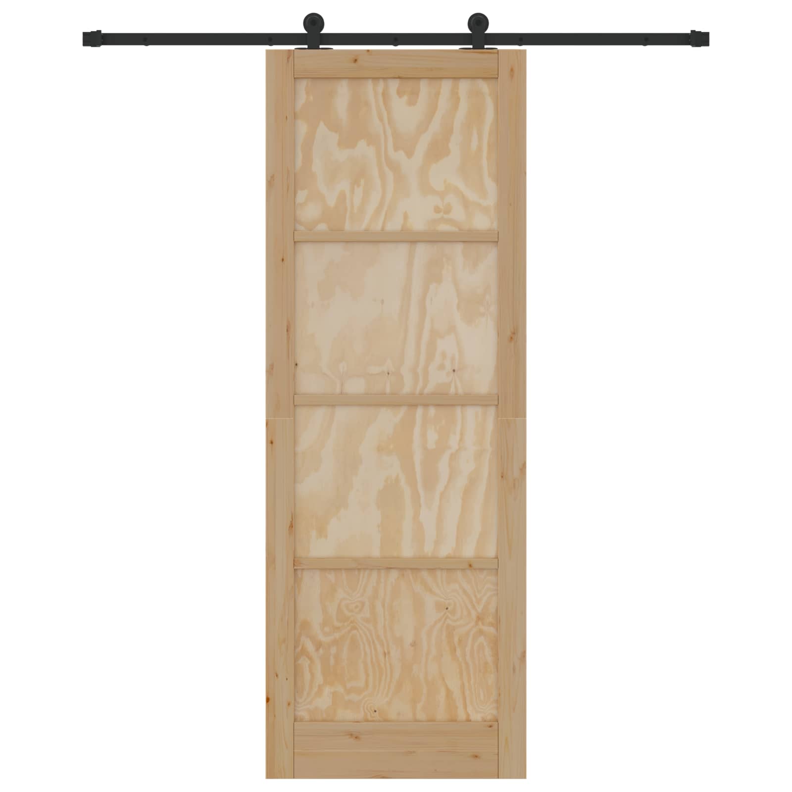 Schiebetür Natürlich und Schwarz 61 x 198,5 cm