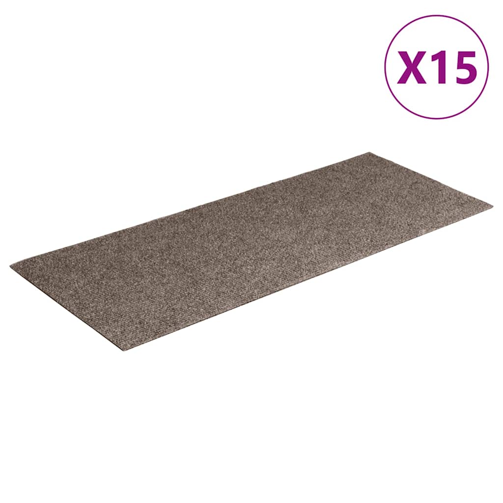 Stufenmatten Selbstklebend 15 Stk. 60x25 cm Hellbraun Rechteckig