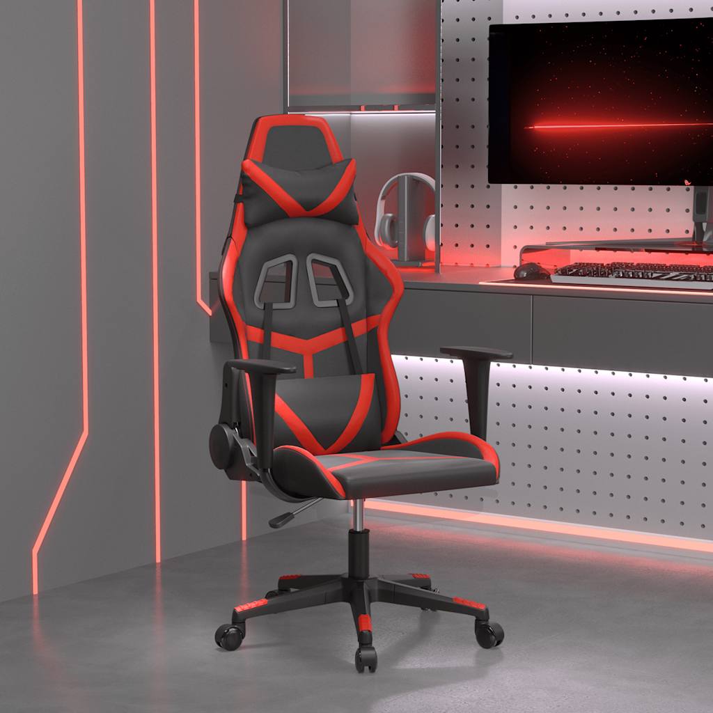 Gaming-Stuhl mit Massagefunktion Schwarz und Grün Kunstleder
