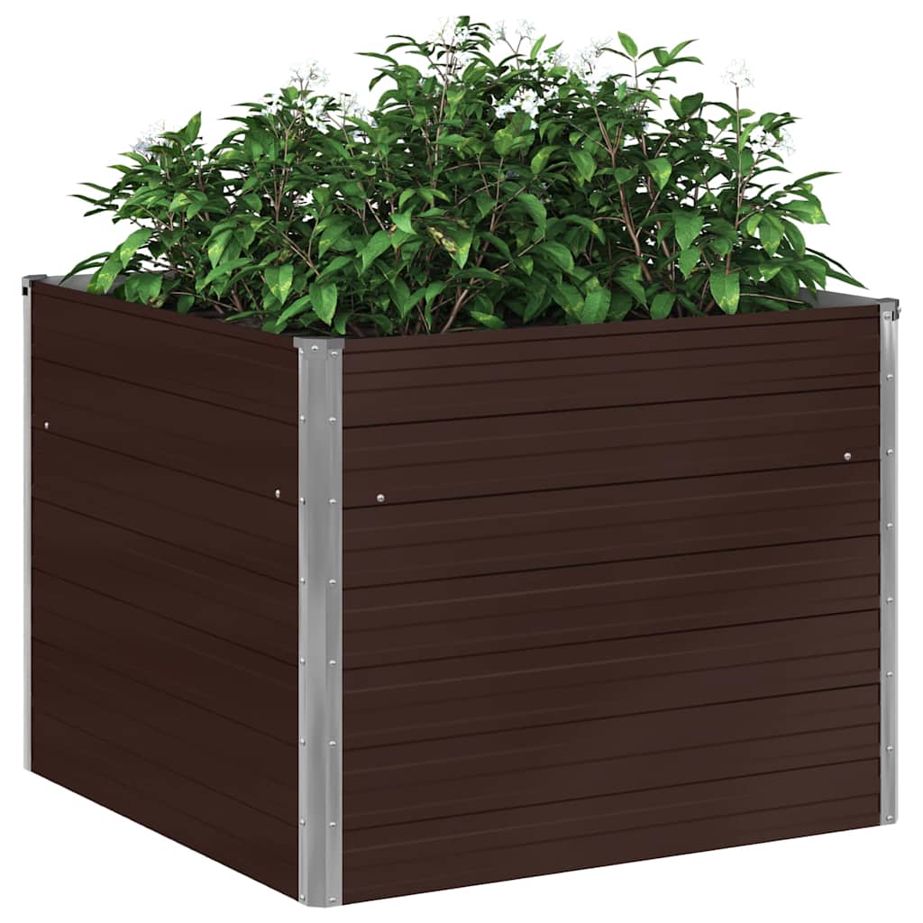 Hochbeet 100 x 100 x 77 cm Verzinkter Stahl Grau