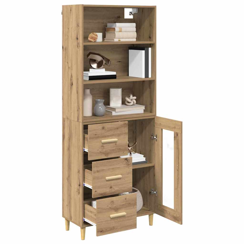 Highboard Altholz 69,5 x 32,5 x 180 cm Holzwerkstoff