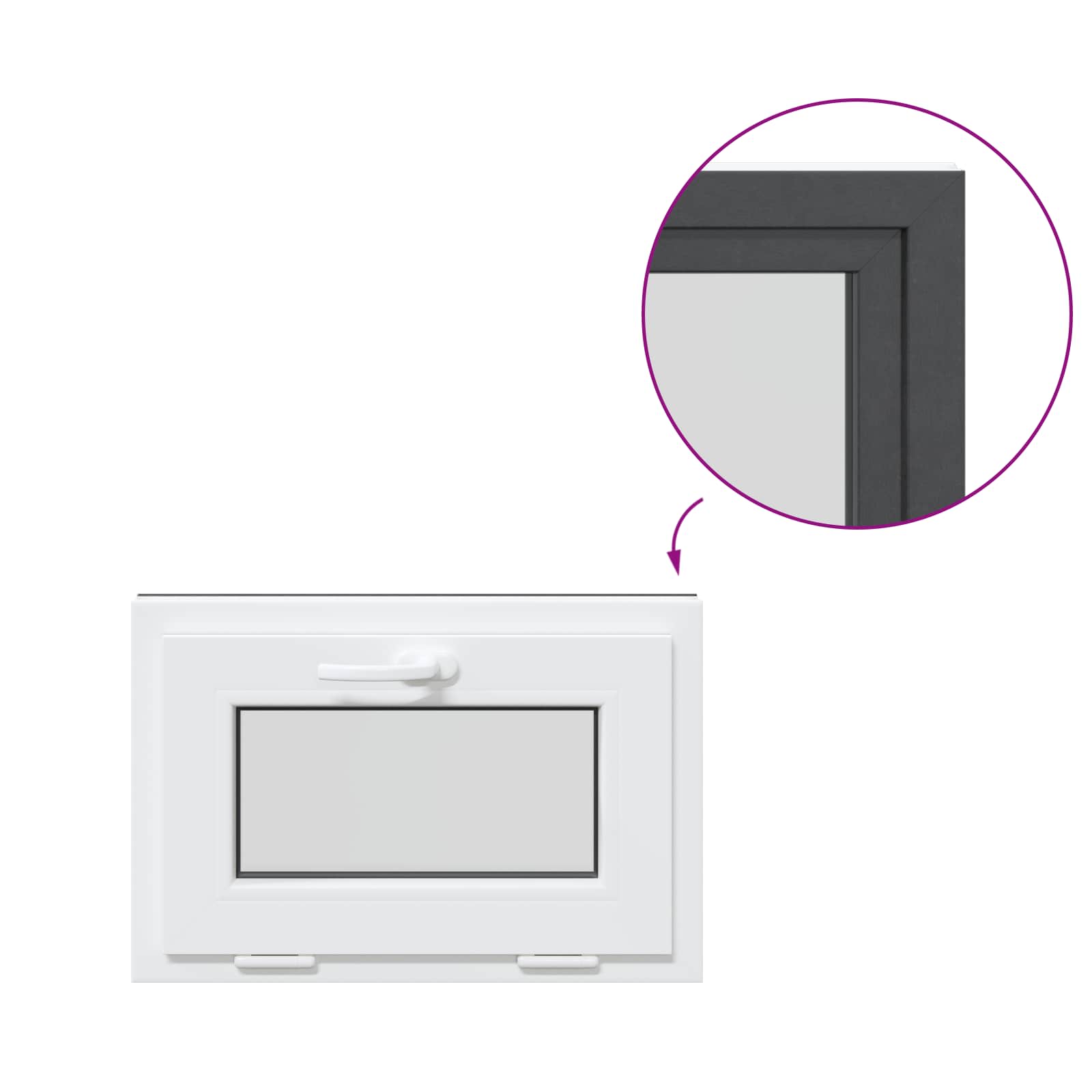 Kellerfenster RISOR 60 x 40 cm PVC und Glas Weiß