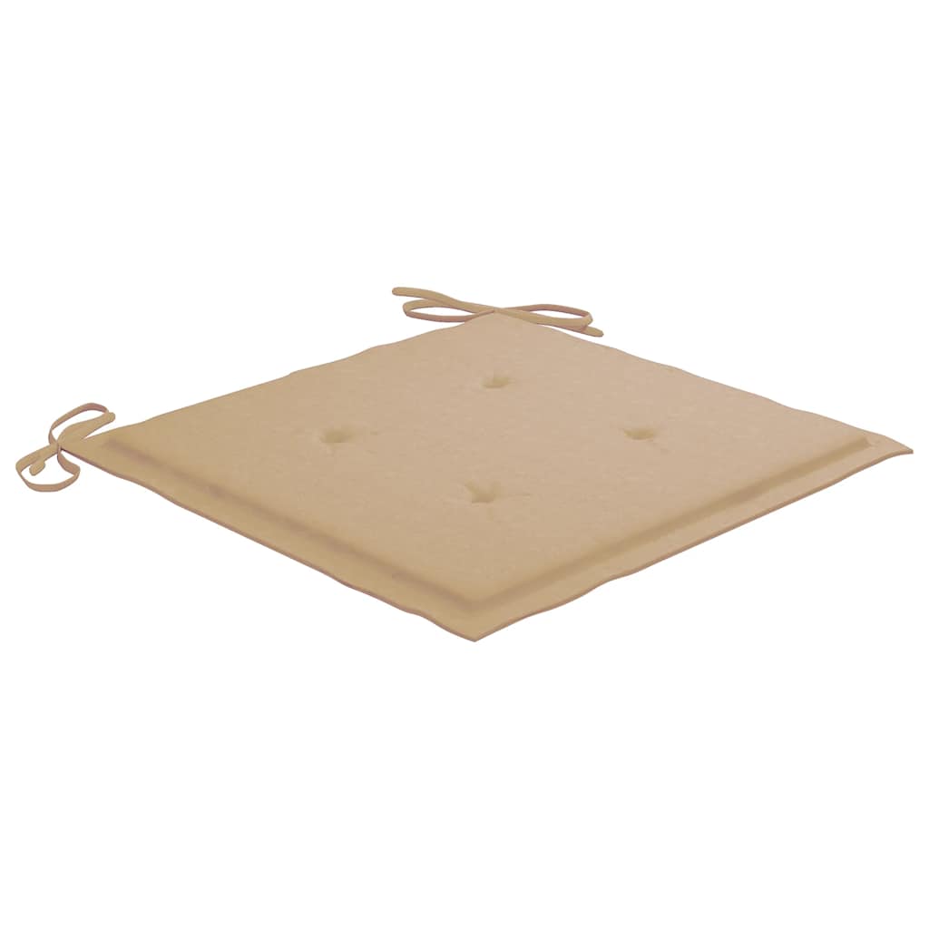 Essstühle 4 Stk. mit Anthrazit Kissen Massivholz Teak