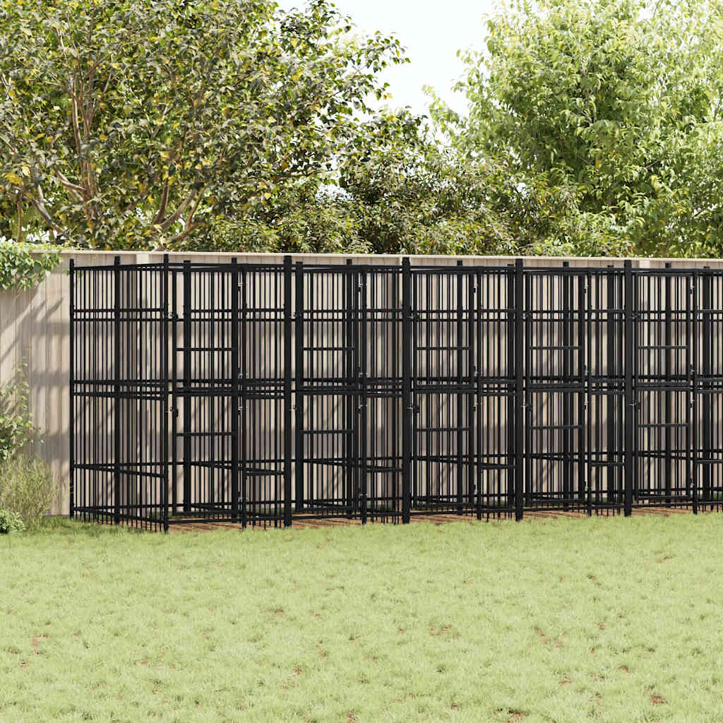 Outdoor-Hundezwinger mit Dach Stahl 1,84 m²