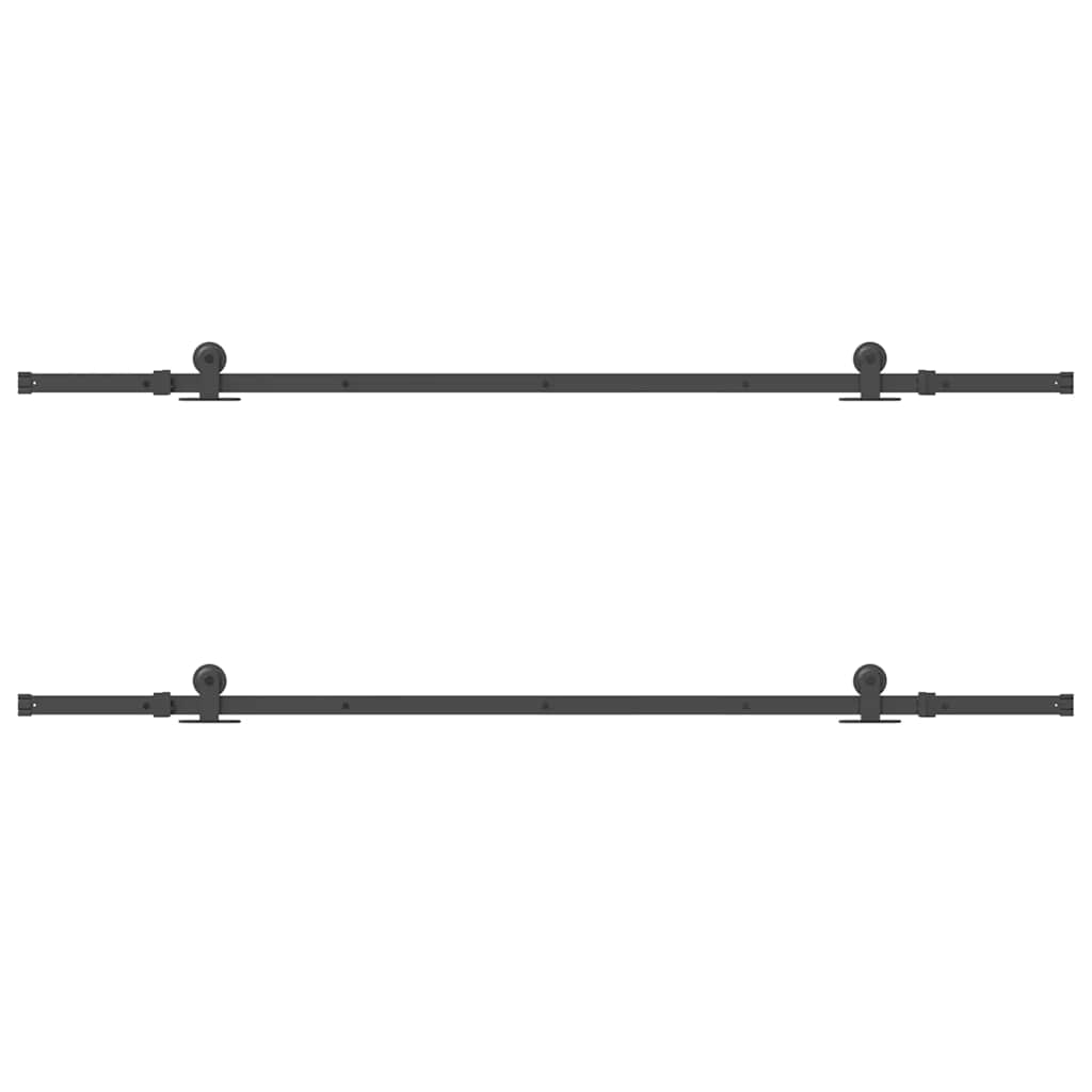 Schiebetürbeschlag-Set 305 cm Stahl Schwarz