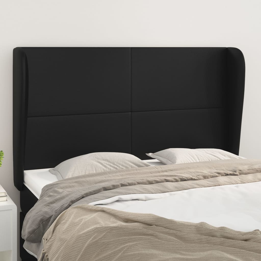 Kopfteil mit Ohren Creme 83x23x78/88 cm Kunstleder
