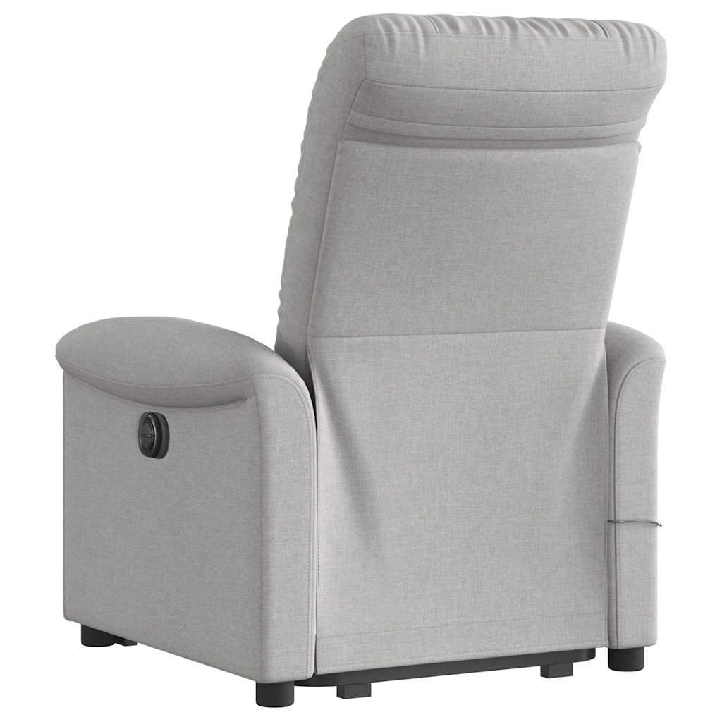 Massagesessel mit Aufstehhilfe Hellgrau Stoff
