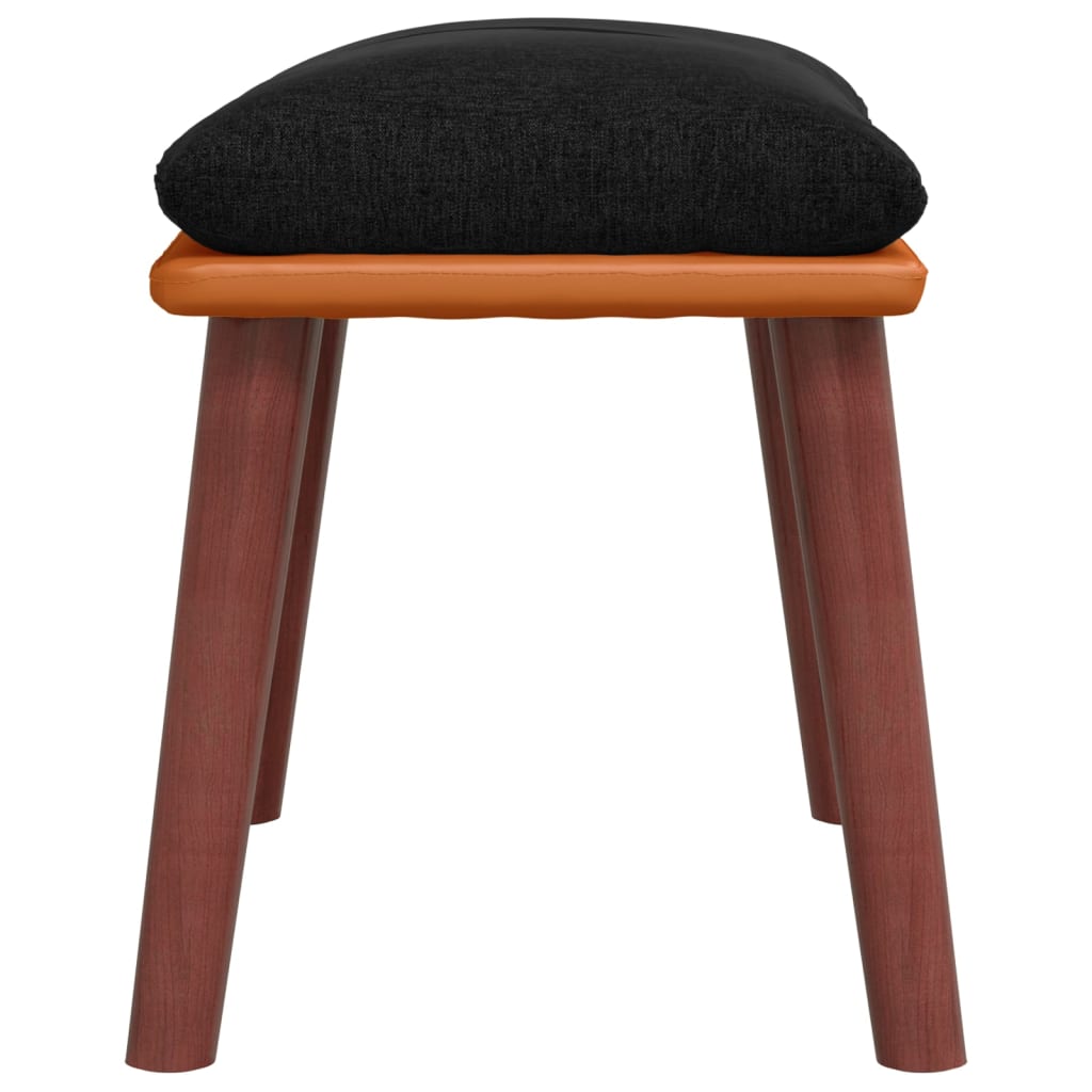 Fußhocker Hellgrau 45x29,5x35 cm Stoff und Kunstleder