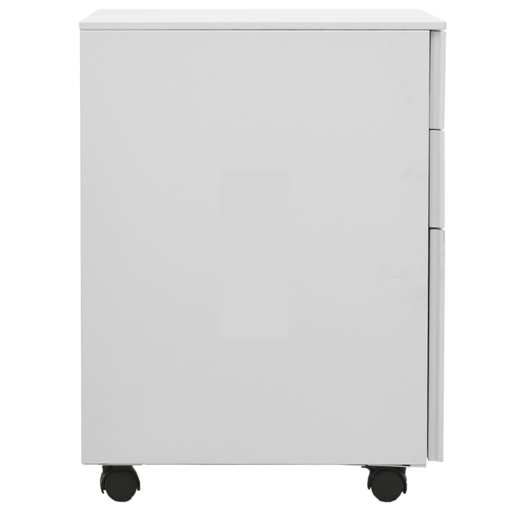 Aktenschrank mit Rollen Weiß 39x45x60 cm Stahl