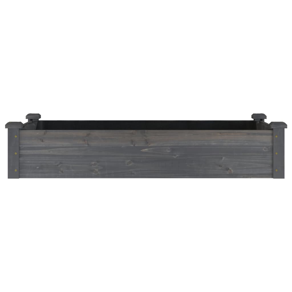 Hochbeet mit Einsatz Grau 120x45x25 cm Massivholz Tanne