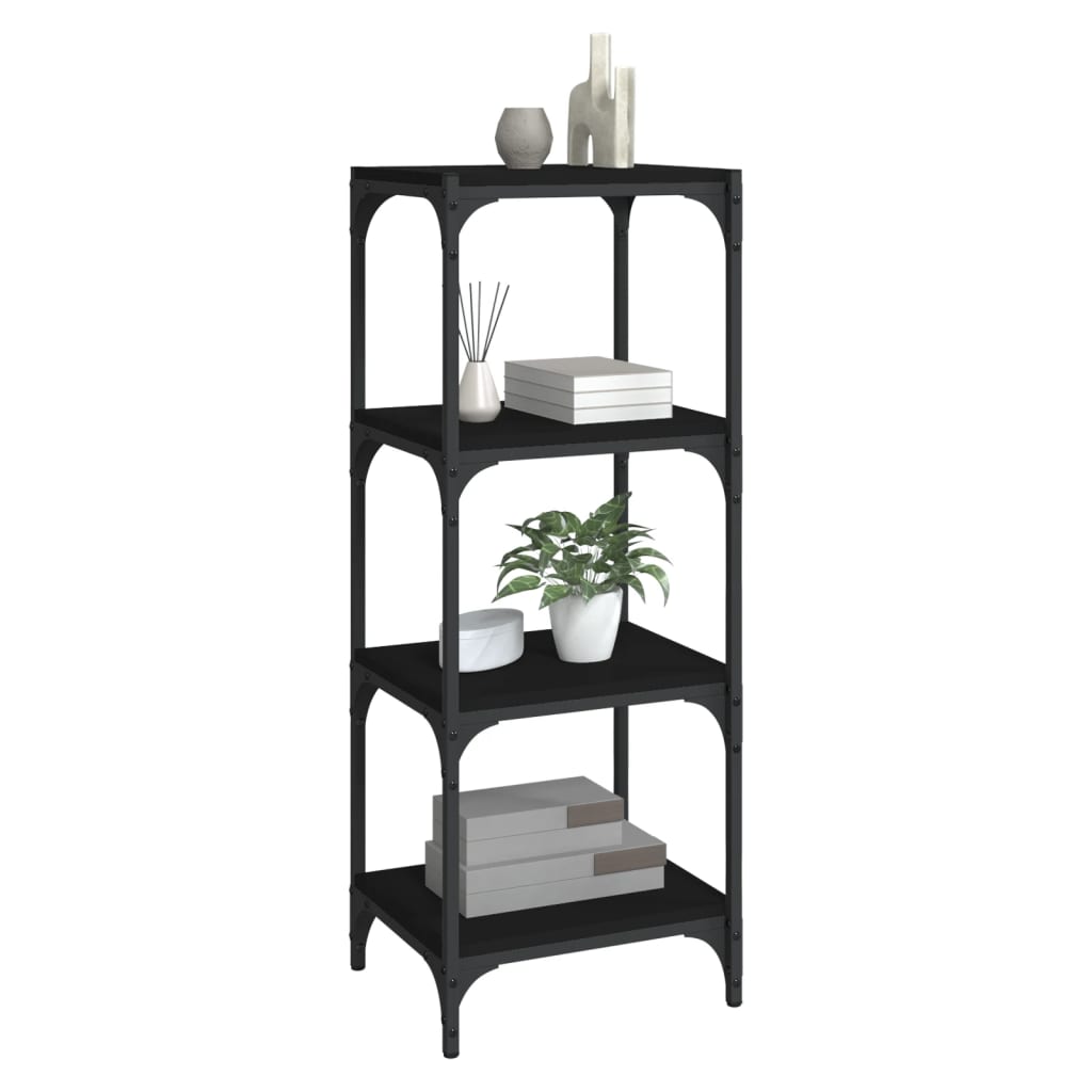 Bücherregal Schwarz 40x33x70,5 cm Holzwerkstoff und Stahl