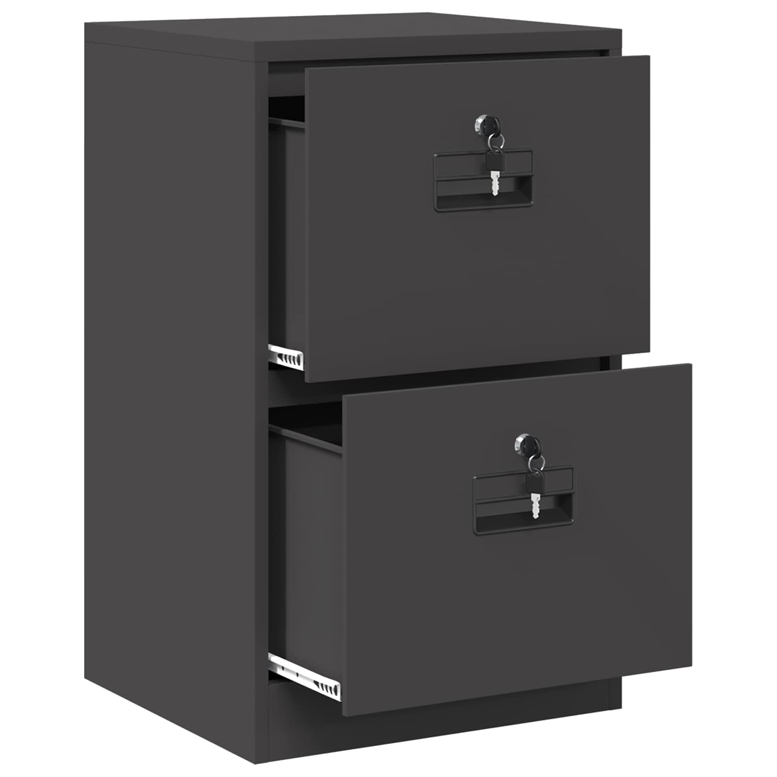 Aktenschrank 2 pcs Schwarz 44 x 50 x 139 cm Kaltgewalzter Stahl