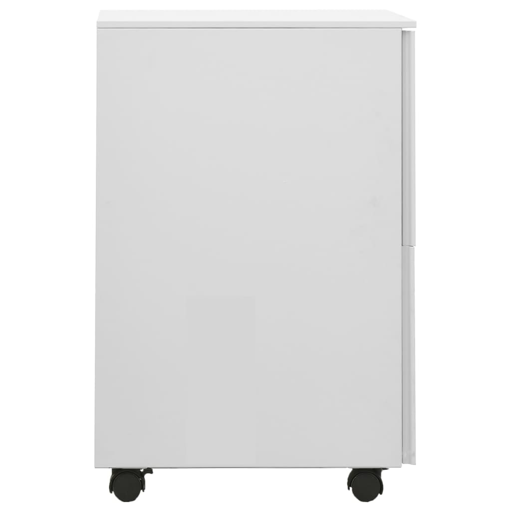 Aktenschrank mit Rollen Weiß 39x45x67 cm Stahl
