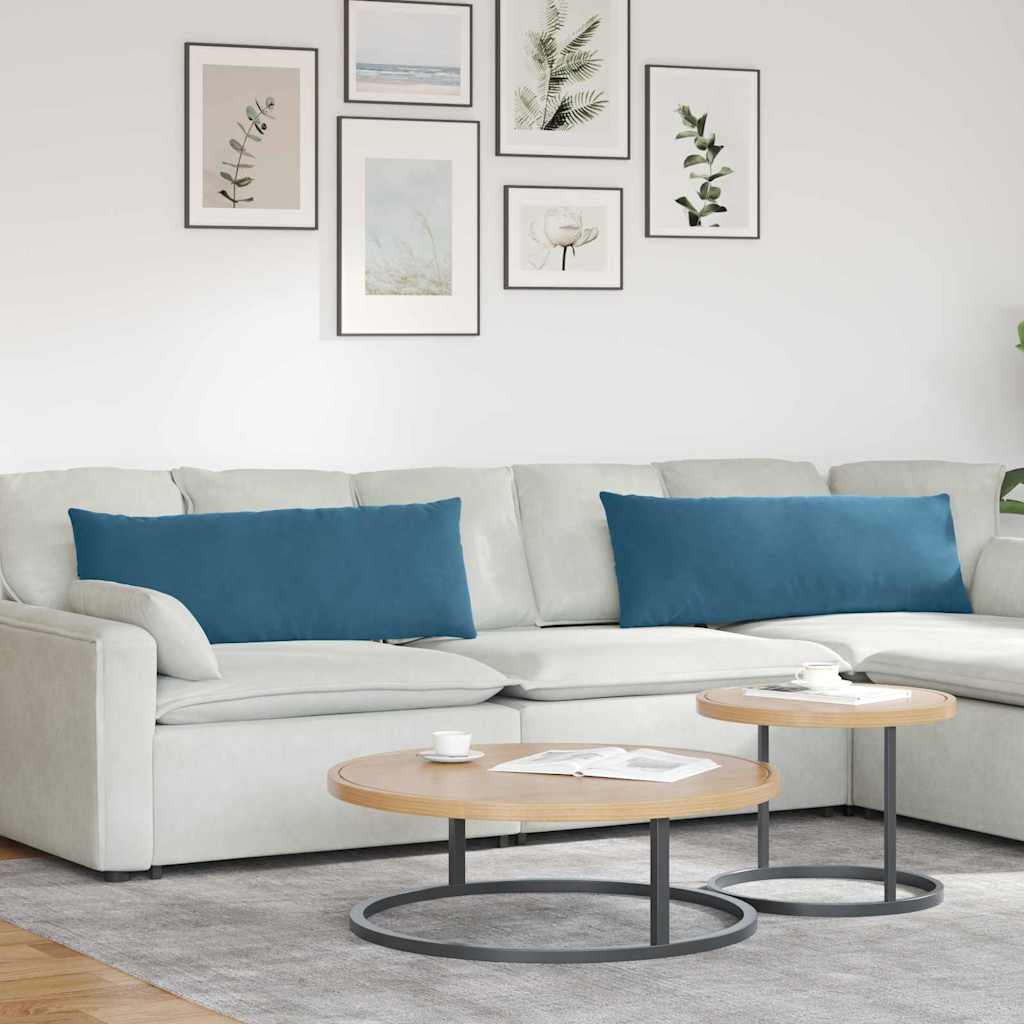 Sofakissen 2 Stück Blau 50 x 30 cm Cordstoff