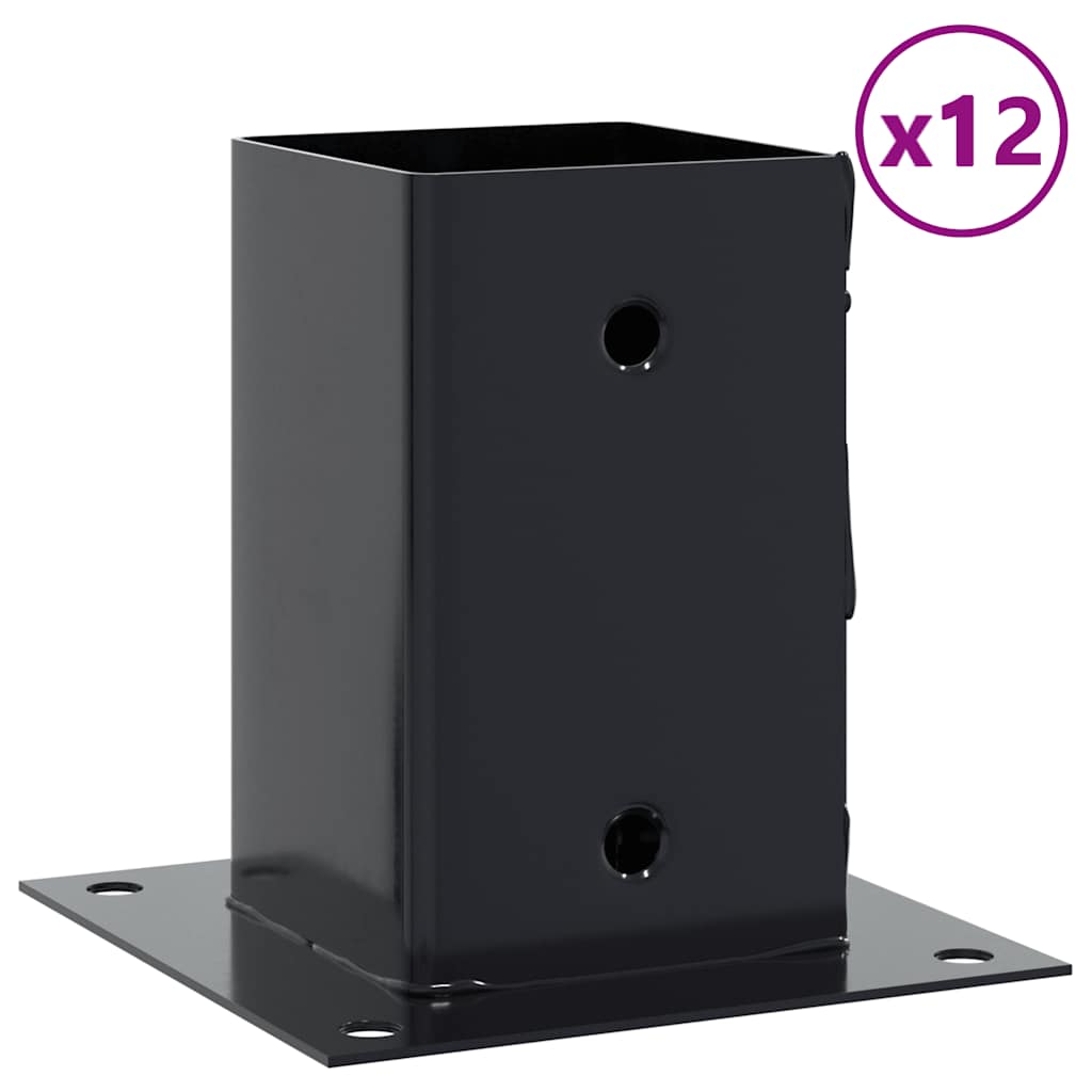 Pfostenträger Quadratisch 4Stk. Silber 46x46mm Verzinkter Stahl