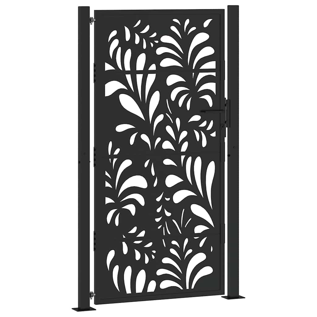 Gartentor Schwarz 100x100 cm Stahl Lichtdesign