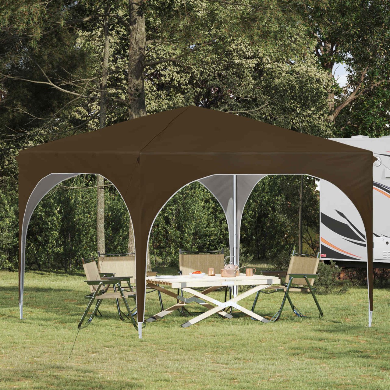 Pop-up Partyzelt 290 x 290 x 245 cm Creme