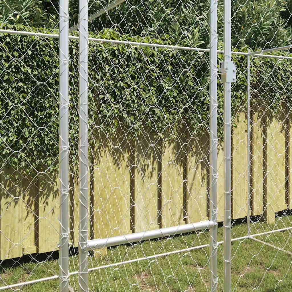 Hundezwinger mit Tür Grau 2x2x1,5 m Verzinkter Stahl