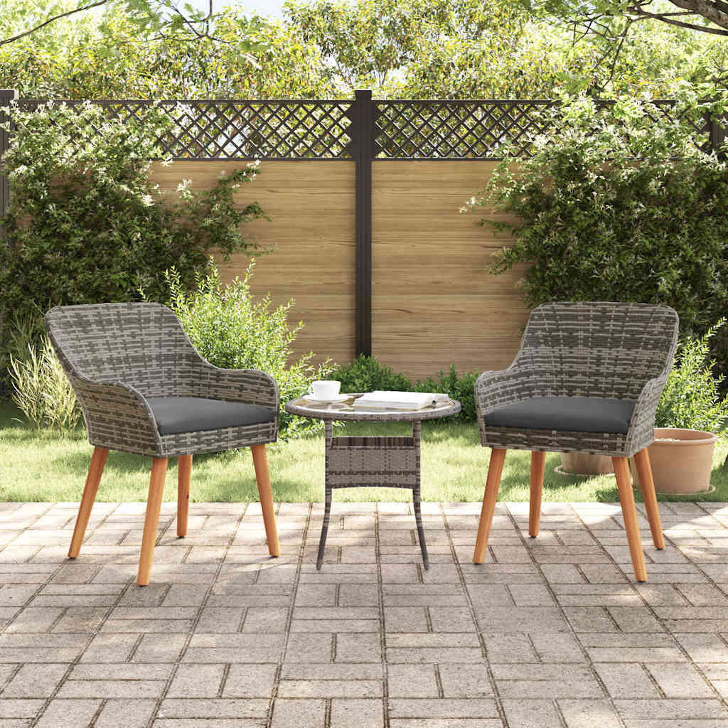 Gartenstuhl 2 pcs Schwarz 62,5 x 55 x 82 cm Poly-Rattan