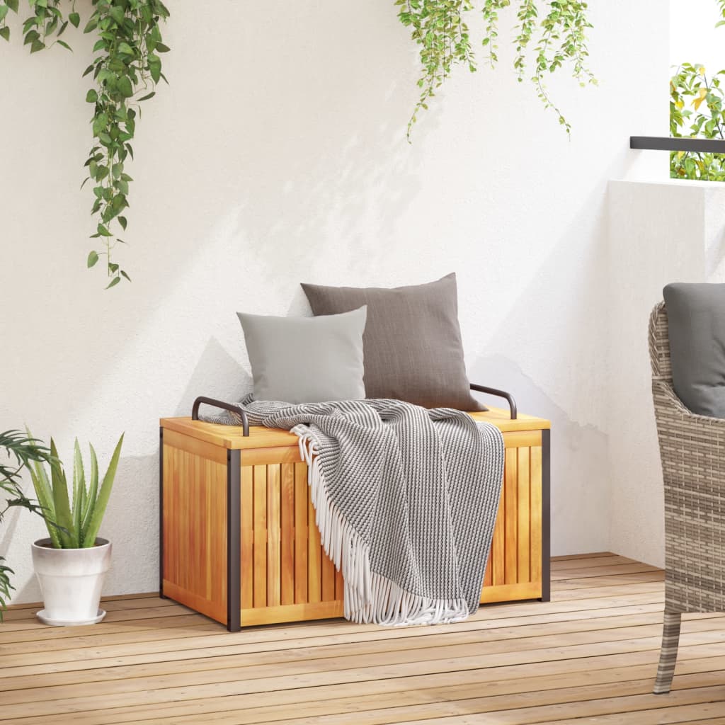 Gartenbox 45x45x45/53 cm Massivholz Akazie und Stahl