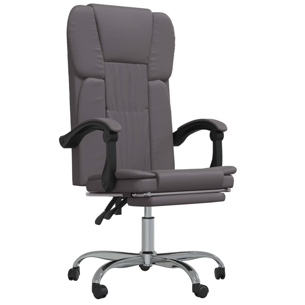 Bürostuhl mit Liegefunktion Schwarz Kunstleder