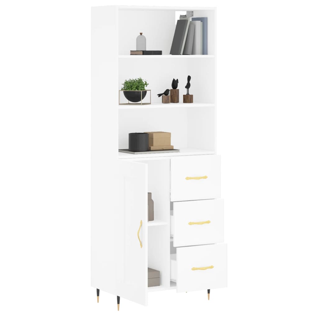 Highboard Betongrau 69,5x34x180 cm Holzwerkstoff