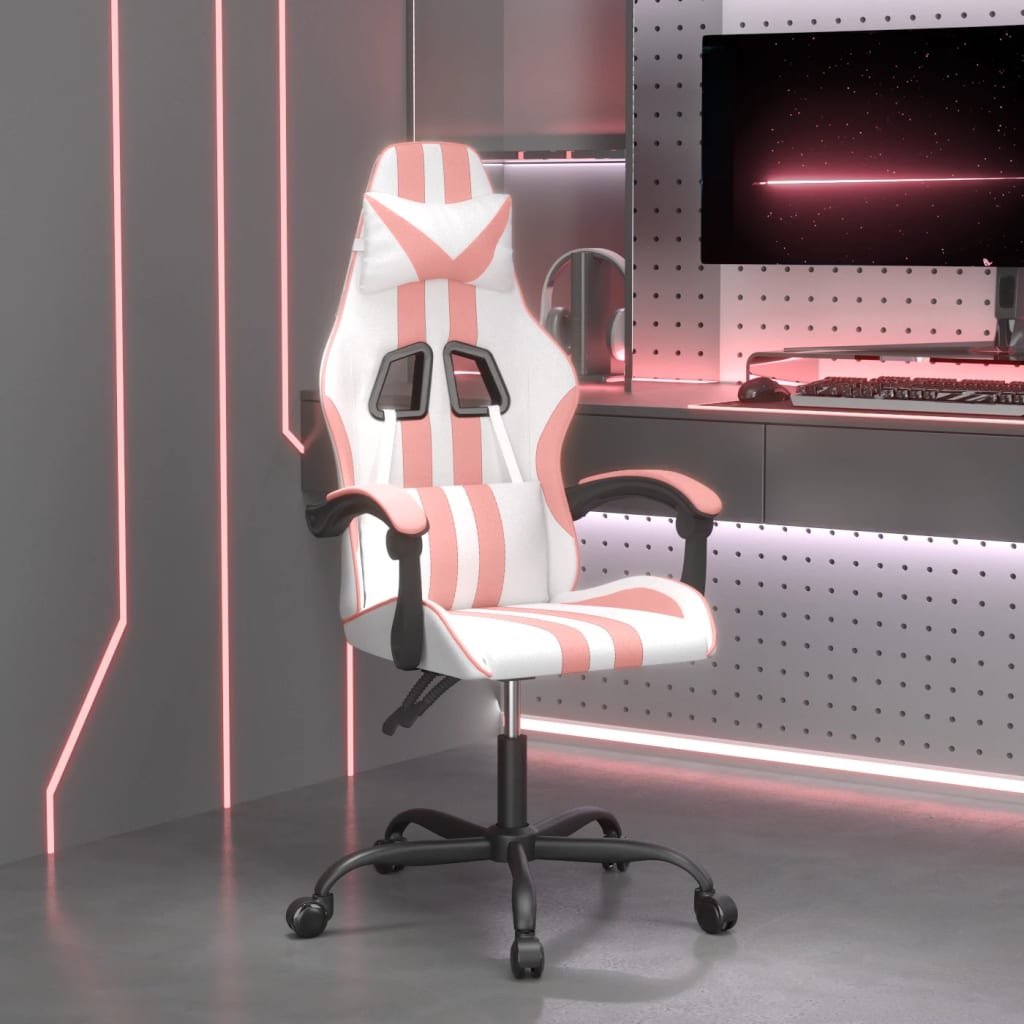 Gaming-Stuhl Drehbar Schwarz und Blau Kunstleder