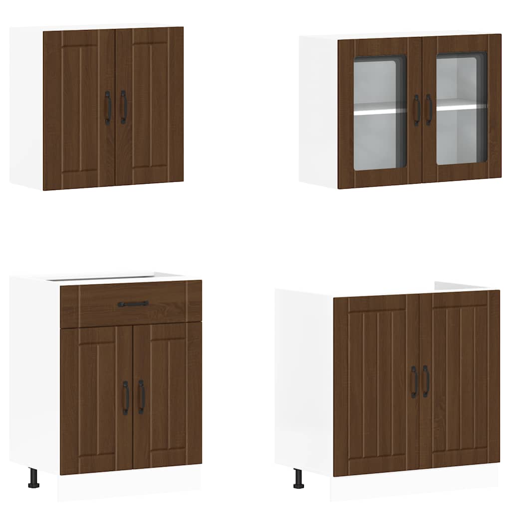 4-tlg. Küchenschrank-Set Lucca Weiß Holzwerkstoff