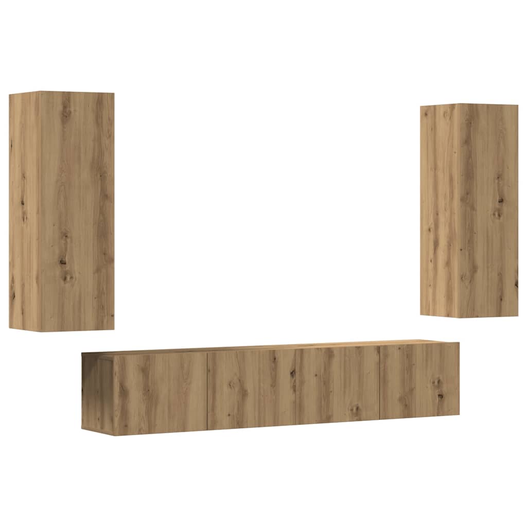 4-tlg. TV-Schrank-Set Weiß Holzwerkstoff