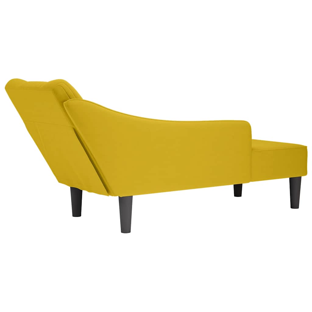 Chaiselongue mit Rechter Armlehne Blau Samt