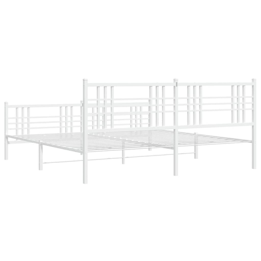 Bettgestell mit Kopf- und Fußteil Metall Schwarz 90x200 cm