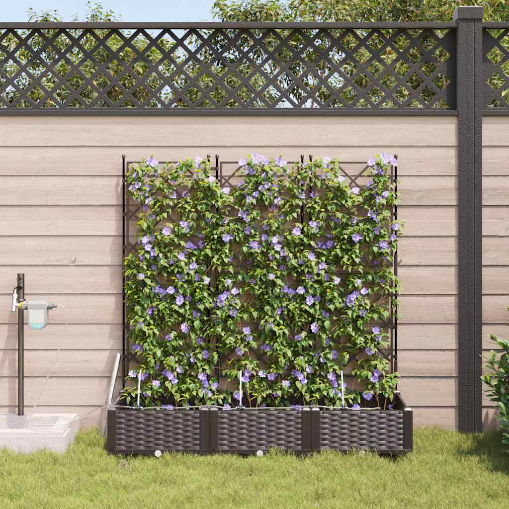Garten-Pflanzgefäß 4 Stk. Braun 160 x 40 x 22 cm PP