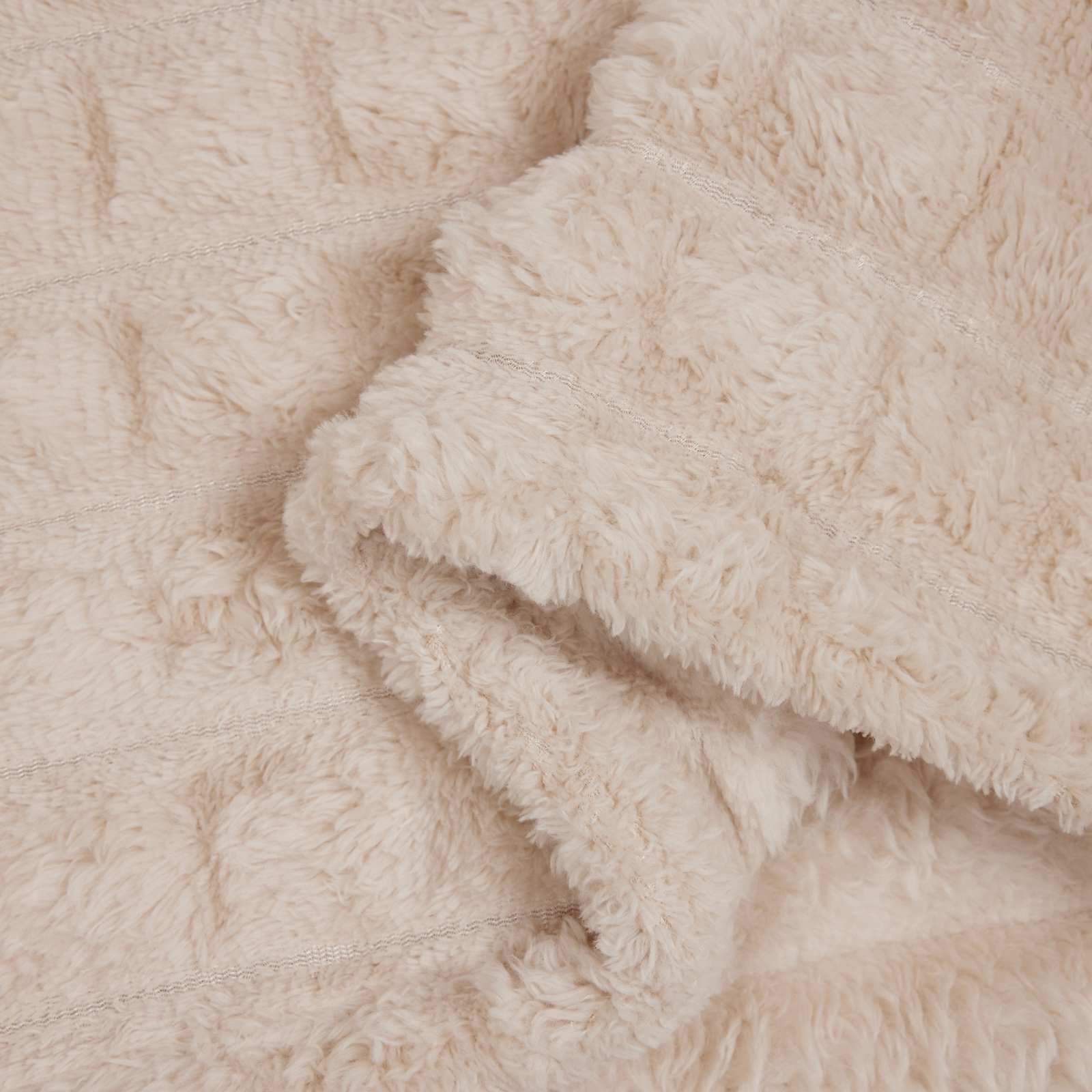 Überwurfdecke Beige 150 x 130 cm Fleece
