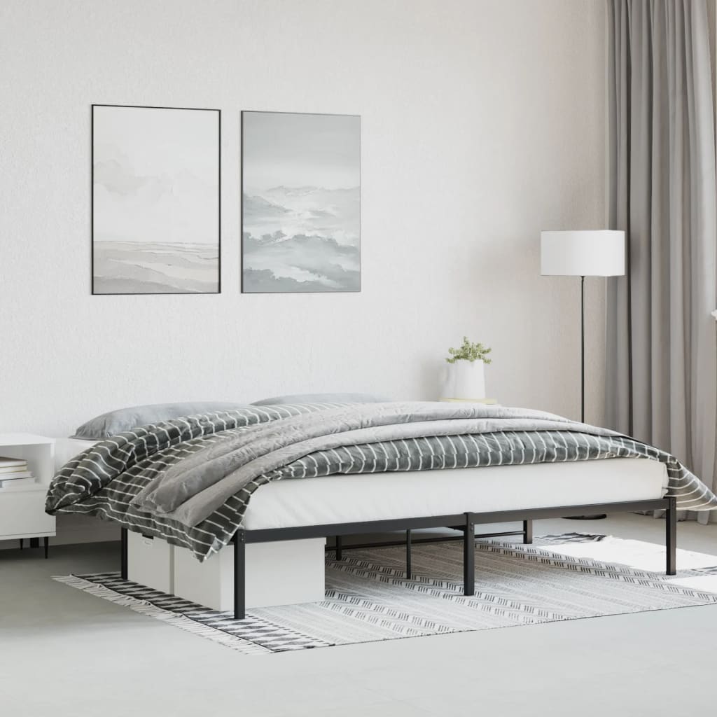 Bettgestell Metall Schwarz 75x190 cm