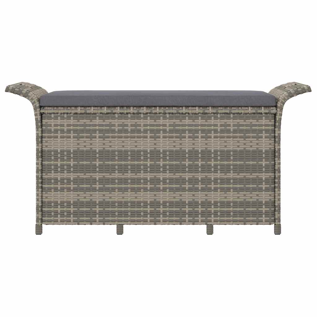 Gartenbank mit Kissen Braun 116x46x57 cm Poly Rattan