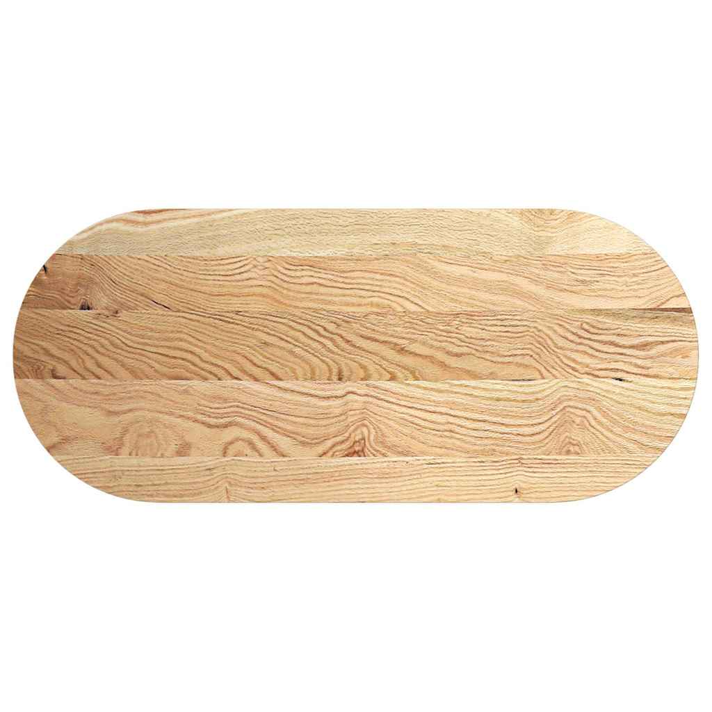 Tischplatte 80x40x2 cm Massivholz Eiche Oval