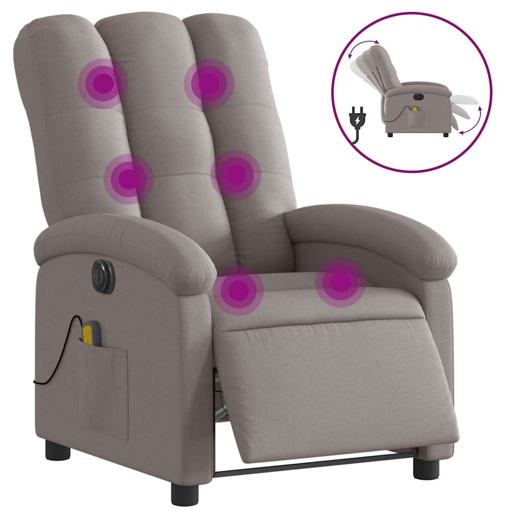 Relaxsessel Elektrisch Hellgrau Stoff