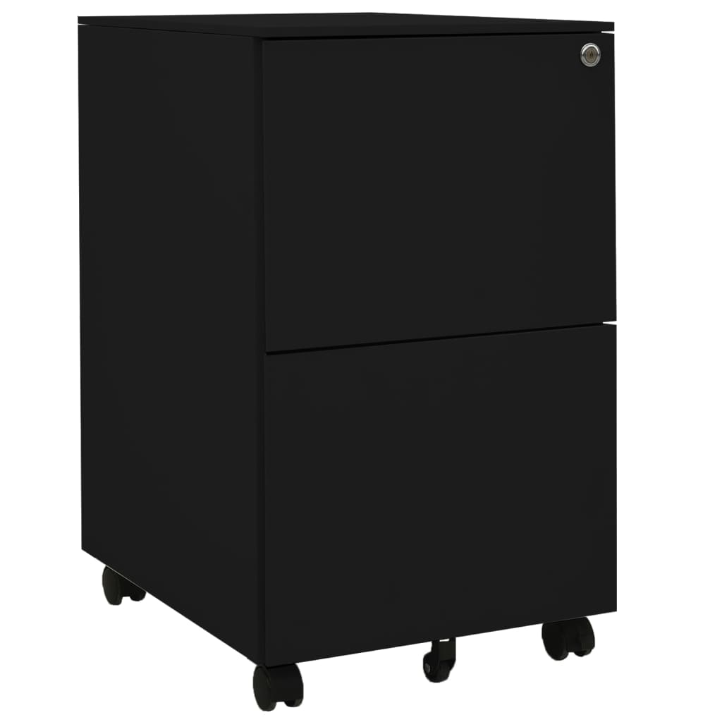 Aktenschrank mit Rollen Weiß 39x45x67 cm Stahl