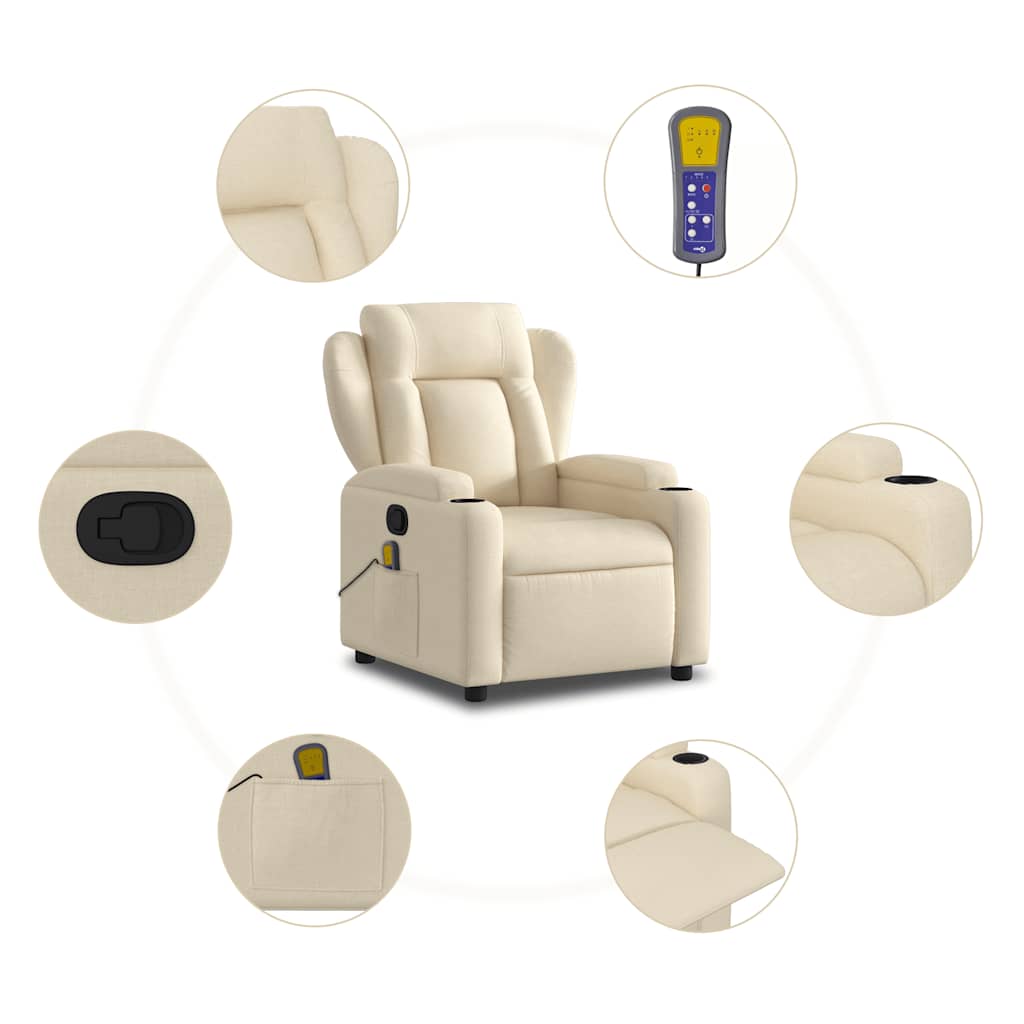 Massage-Relaxsessel, hellgrauer Stoff