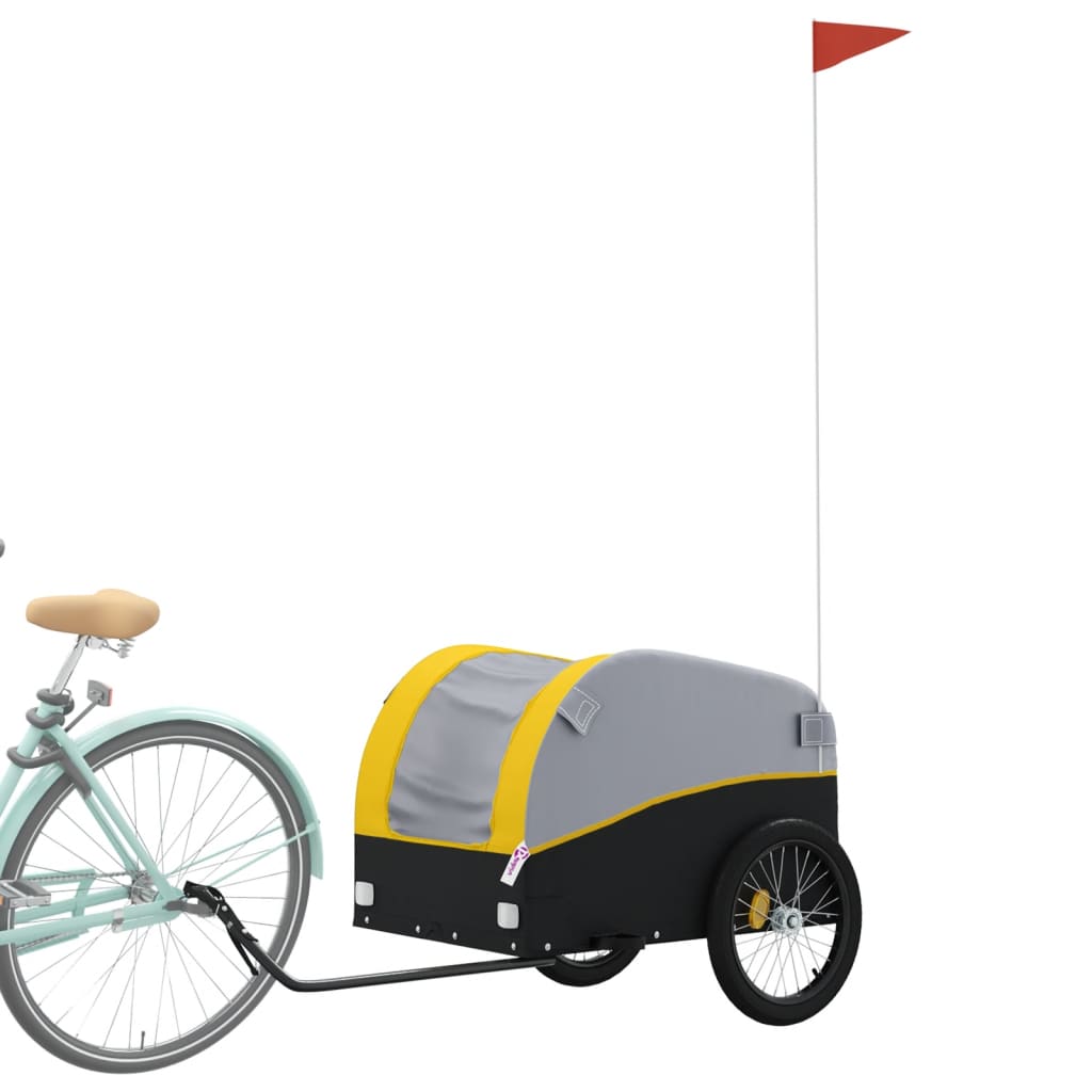 Fahrradanhänger Schwarz und Orange 30 kg Eisen