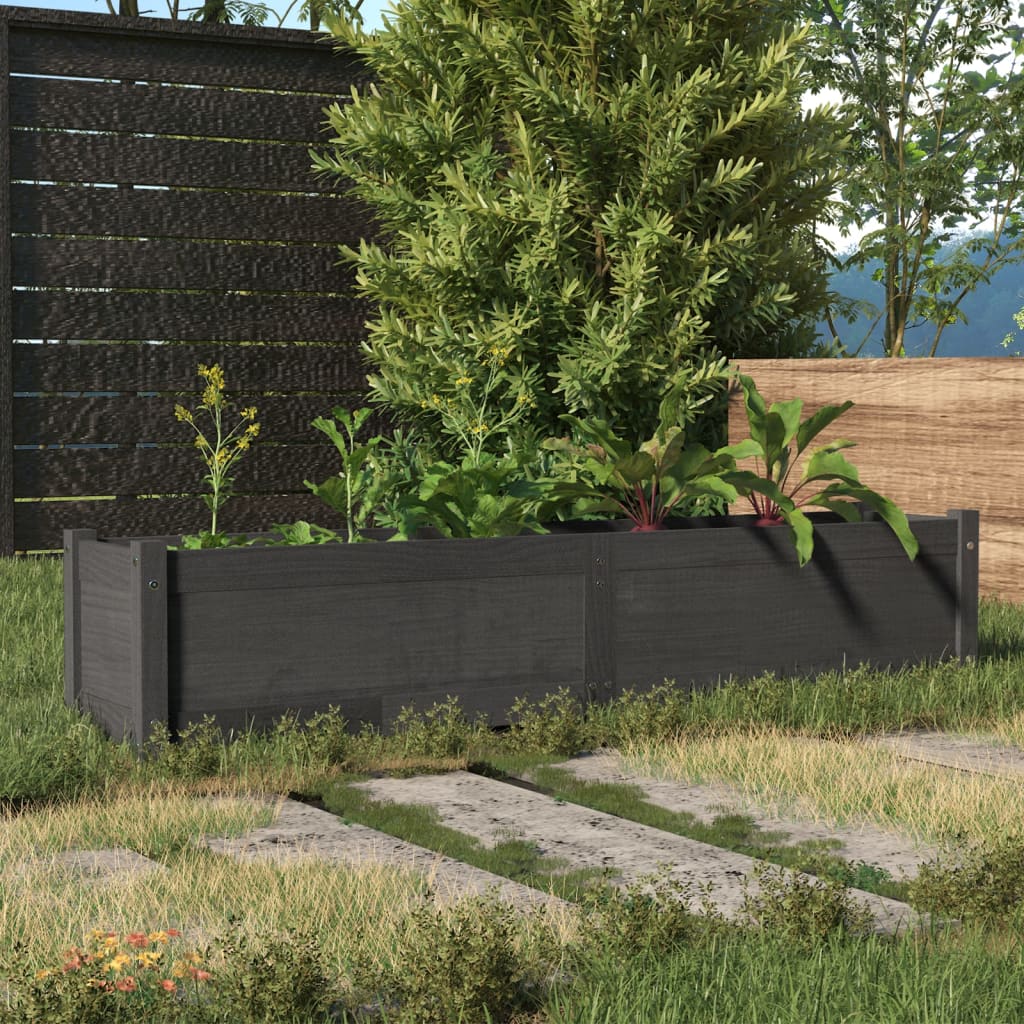 Garten-Hochbeete 2 Stk. Weiß 150x31x31 cm Massivholz Kiefer