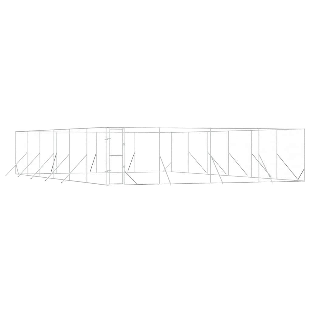 Outdoor-Hundezwinger Silbern 2x2x2 m Verzinkter Stahl