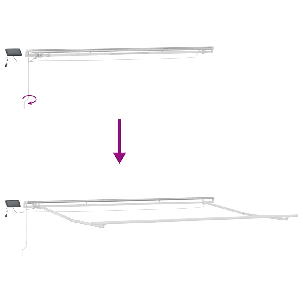 Markise Manuell Einziehbar mit LED 300x250 cm Blau und Weiß