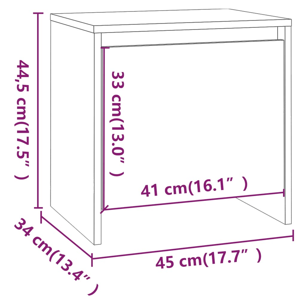 Nachttisch Altholz 45 x 34 x 44,5 cm Holzwerkstoff
